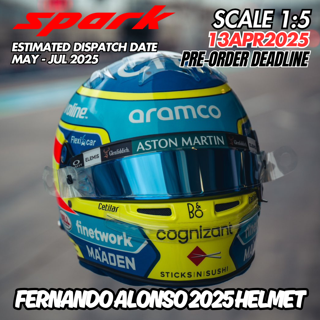 Pre-Order] Spark 1:5 Aston Martin F1 2025 Fernando Alonso Helmet