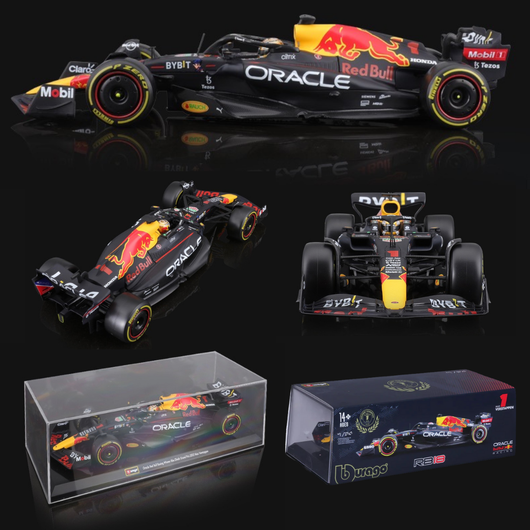 Bburago Oracle Red Bull Racing RB18 (2022) Max Verstappen World Champion Edition 1:24