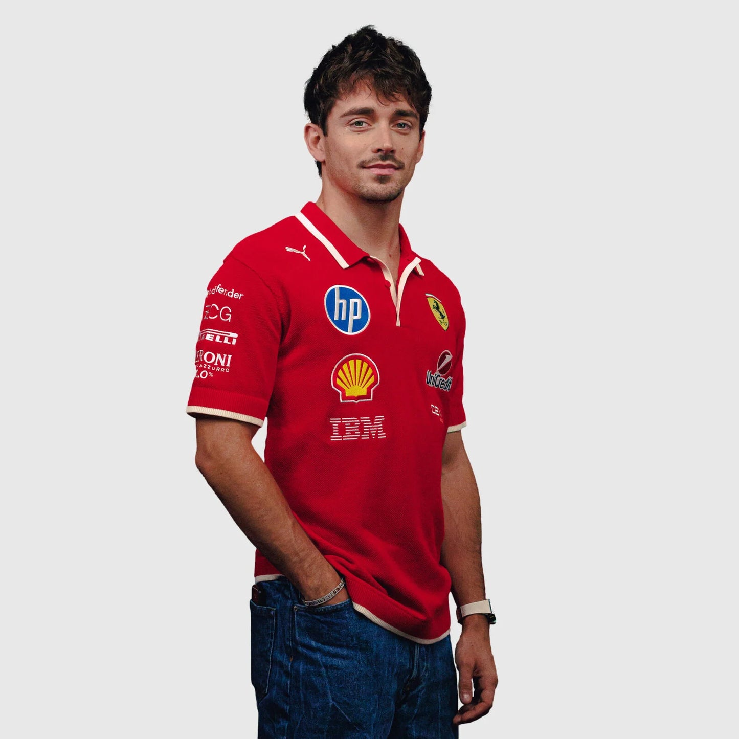 Scuderia Ferrari 2025 Chinese GP Team Knitted Polo