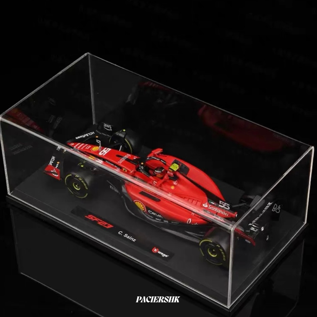 Bburago 1:18 Scuderia Ferrari 2023 SF-23 with Drivers & Showcase
