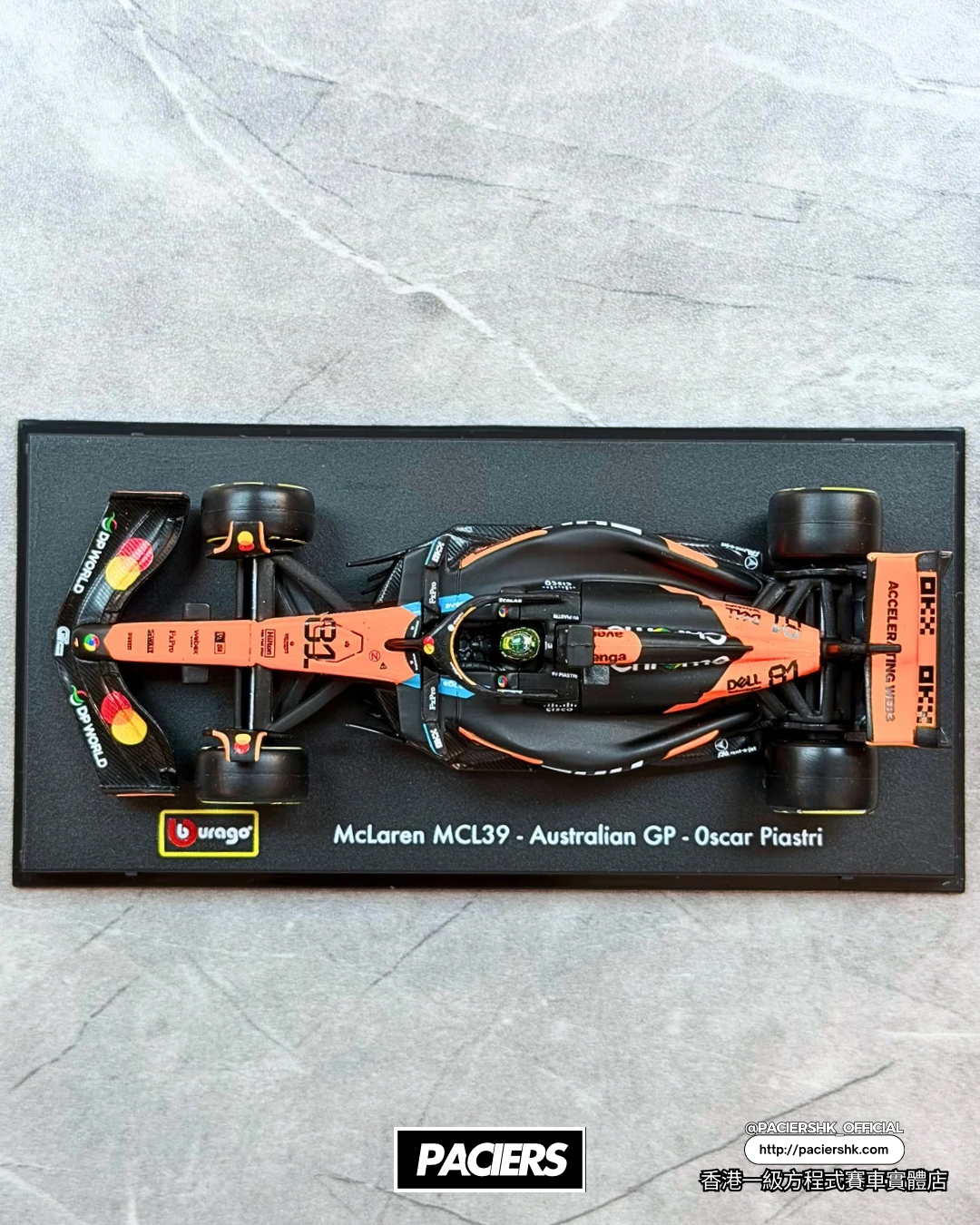 Bburago 1:43 MCLAREN F1 2025 MCL39 with Acrylic Showcase