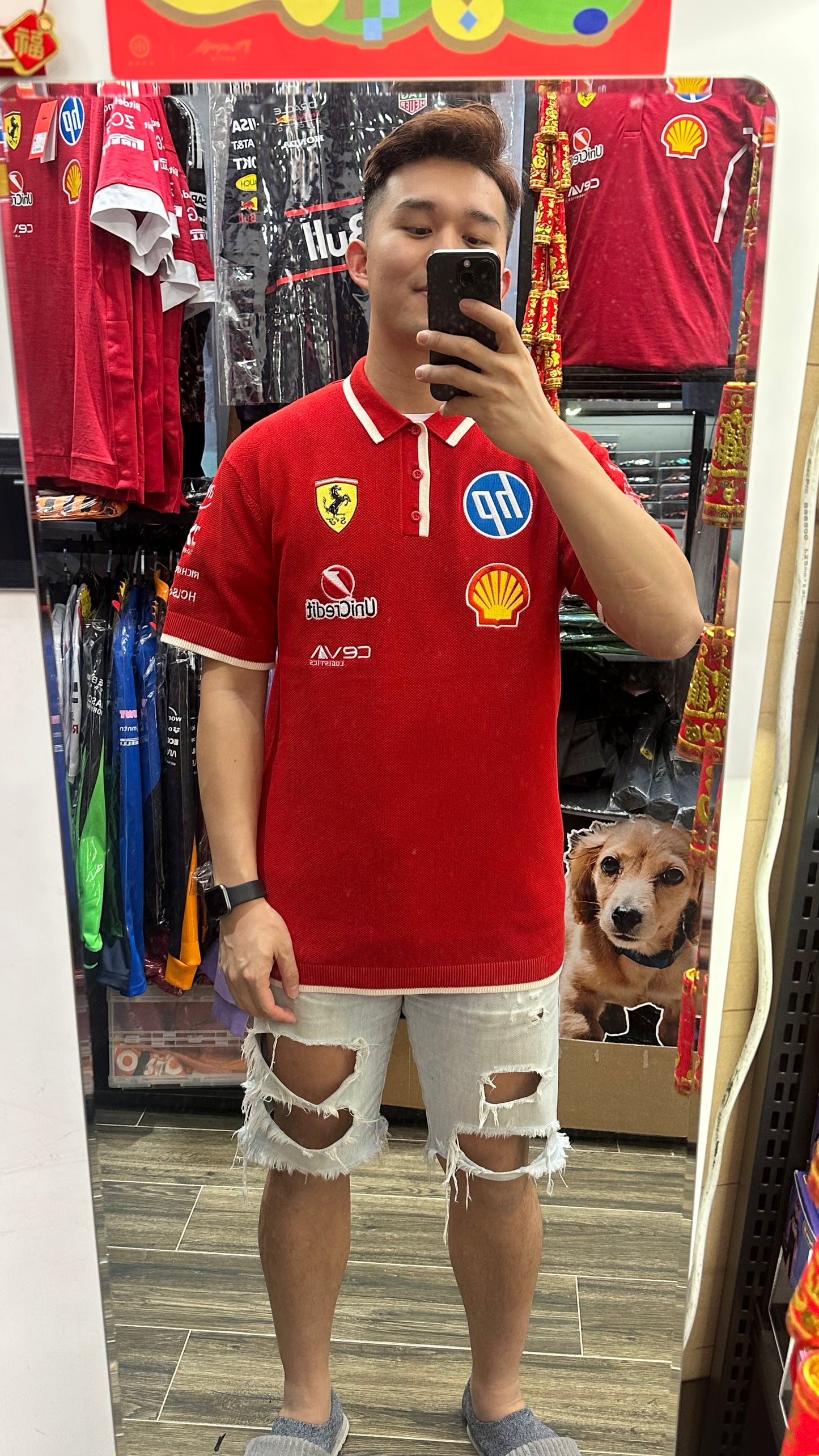 Scuderia Ferrari 2025 Chinese GP Team Knitted Polo
