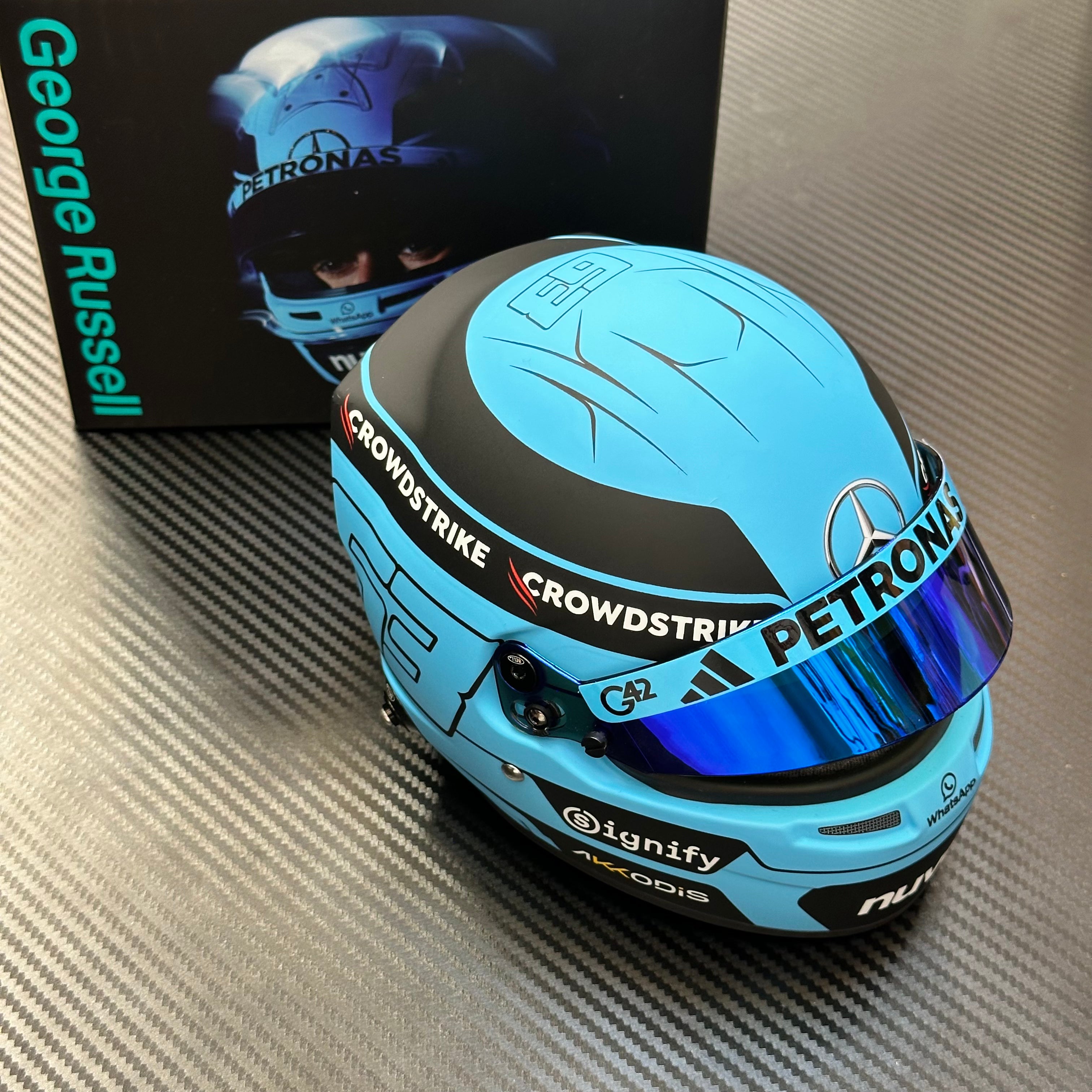 Pre Order Bell 1 2 Mercedes AMG F1 2025 George Russell Helmet pre-order-bell-1-2-mercedes-amg-f1-2025-george-russell-helmet