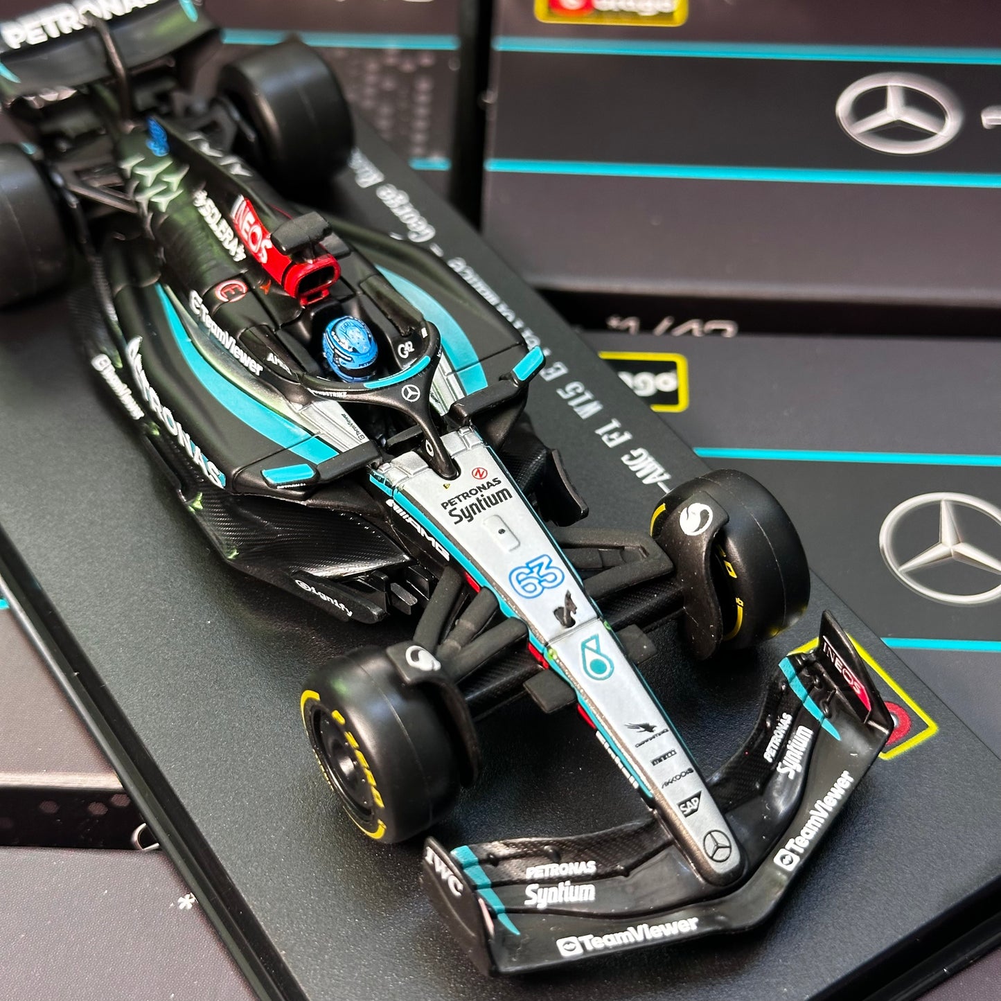 Bburago 1:43 Mercedes-AMG F1 2024 W15 with Acrylic Showcase