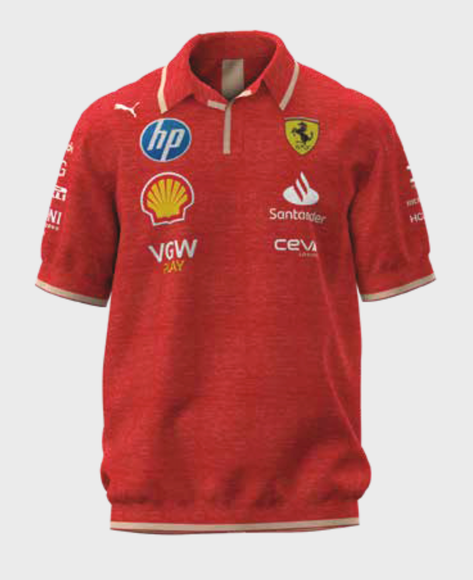 Scuderia Ferrari 2025 Chinese GP Team Knitted Polo