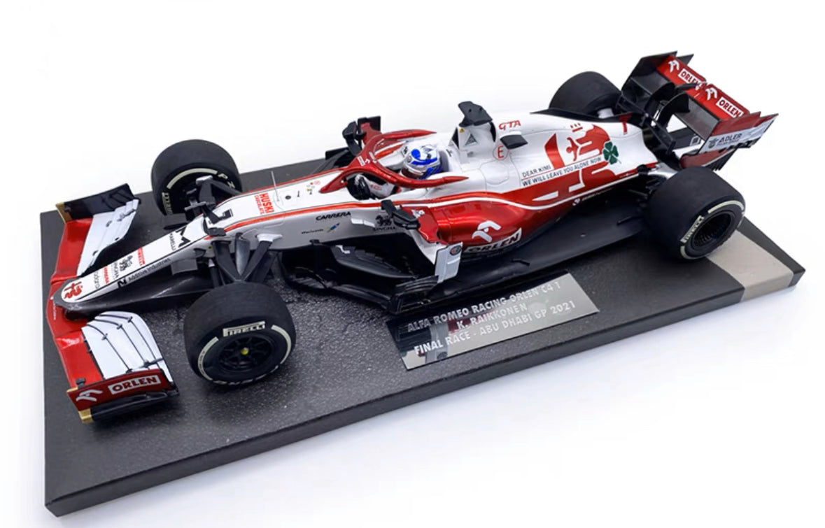 Minichamps F1 1:43 & 1:18 Alfa Romeo Orlen C41 - Kimi Raikkonen Final Race Abu Dhabi GP 2021