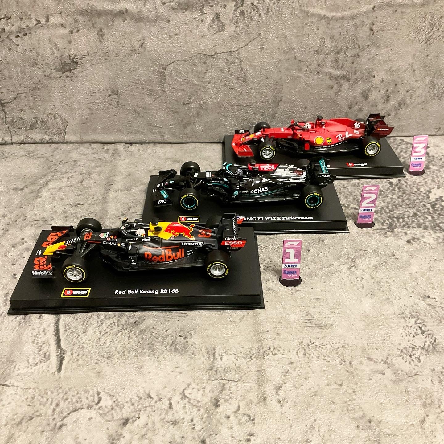 Metallic F1 Podium Cars Stand 2022