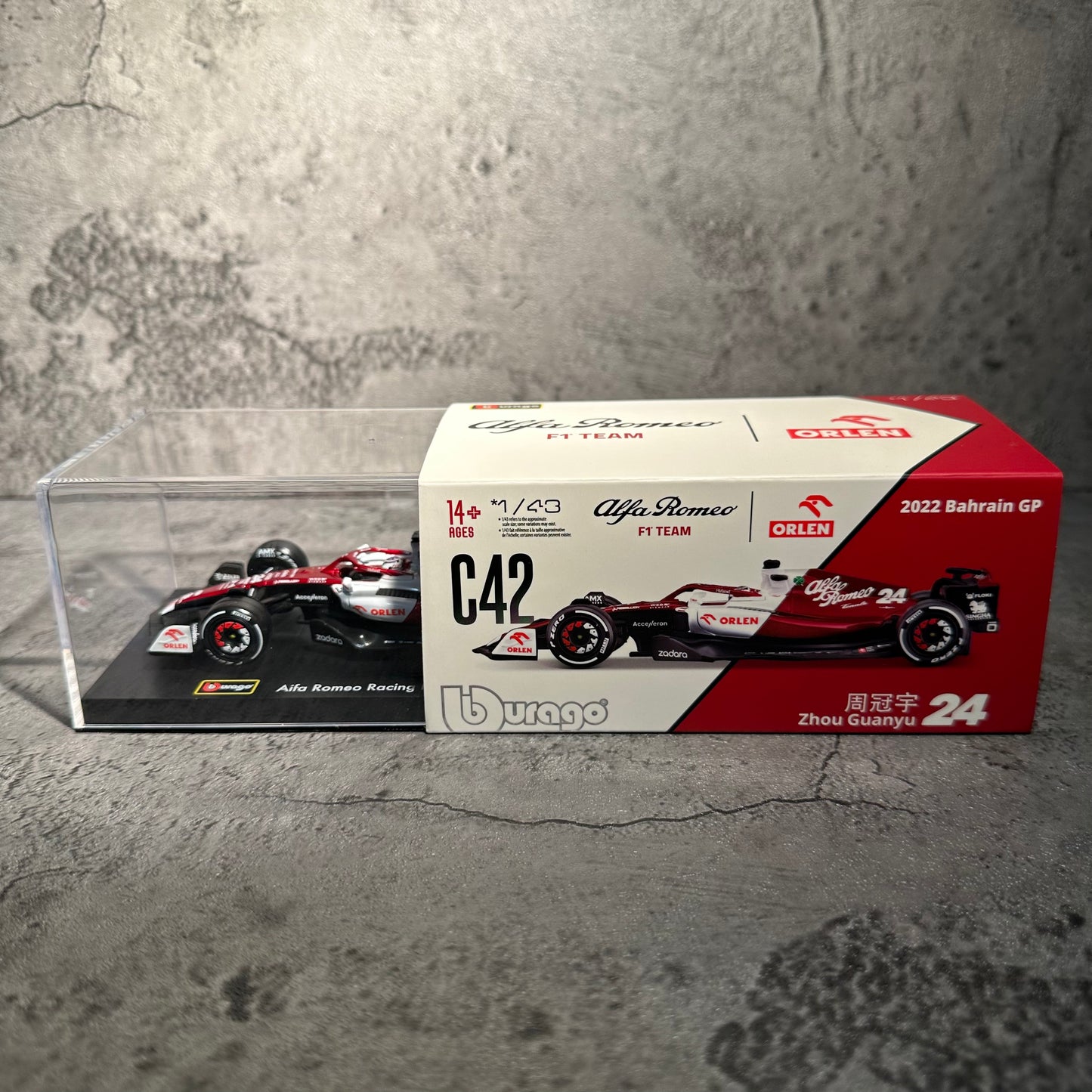 Alfa Romeo - C42 (2022) 1/43 with Driver's Helmet & Showcase