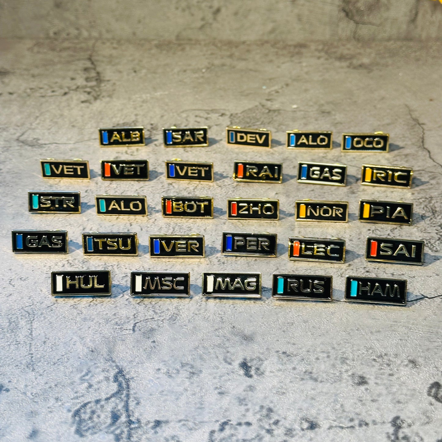 Electroplating Pin - 2023 F1 Race Drivers