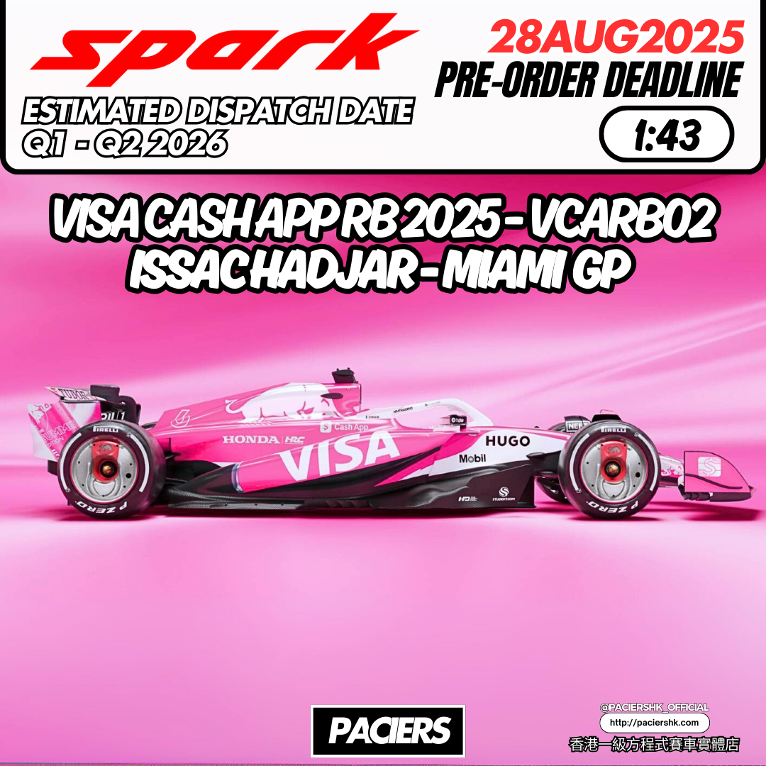 [Pre-Order] Spark 1:43 Visa Cash App RB 2025 VCARB02 Issac Hadjar Miami GP