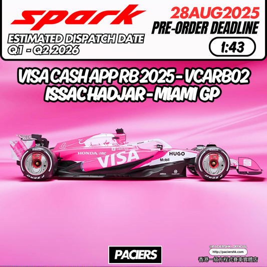 [Pre-Order] Spark 1:43 Visa Cash App RB 2025 VCARB02 Issac Hadjar Miami GP