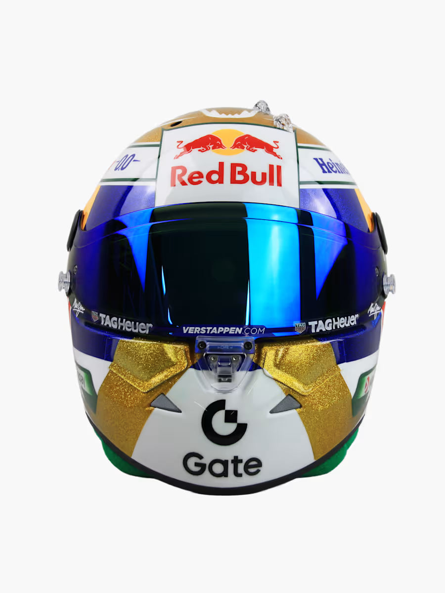 [Pre-Order] Red Bull Racing 2025 Max Verstappen Brazil GP Helmet 1:4 | 1:2