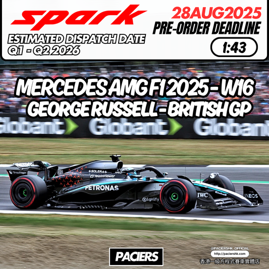 [Pre-Order] Spark 1:43 Mercedes-AMG F1 2025 W16 George Russell British GP