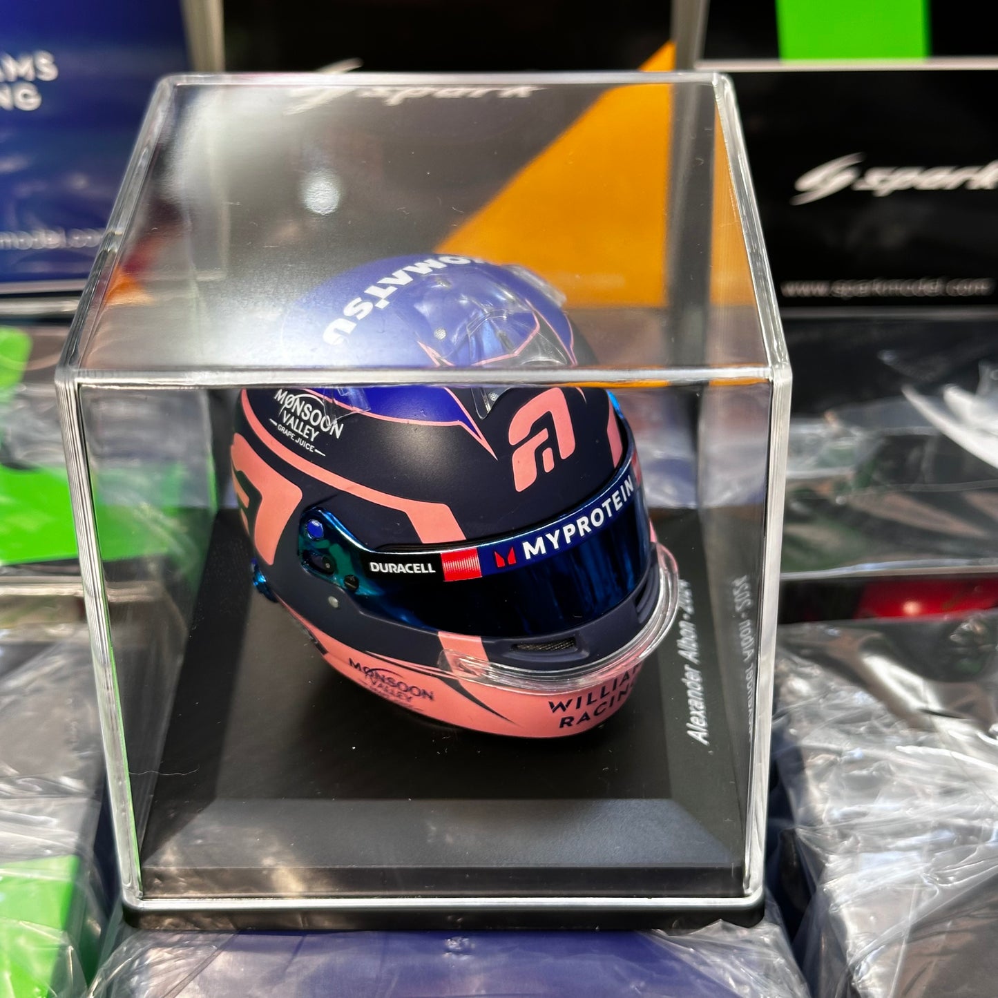 [In-Stock] Spark 1:5 Williams Racing 2024 Alex Albon Season Helmet Model