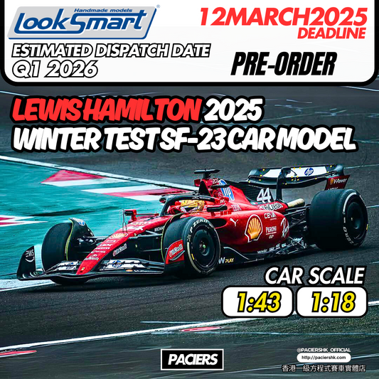 [Pre-Order] Looksmart 1:43 | 1:18 Scuderia Ferrari 2025 Lewis Hamilton Winter Test SF-23