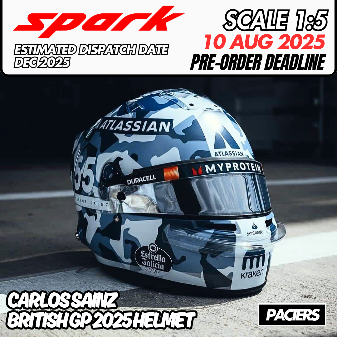 [Pre-Order] Spark 1:5 Williams Racing F1 2025 Carlos Sainz British GP Helmet