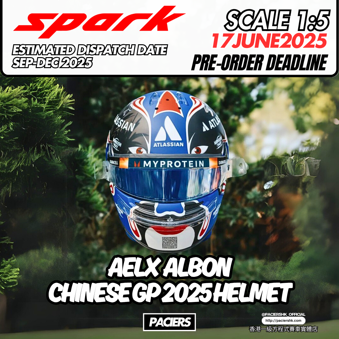 [Pre-Order] Spark 1:5 Williams Racing 2025 Alex Albon Chinese GP Helmet