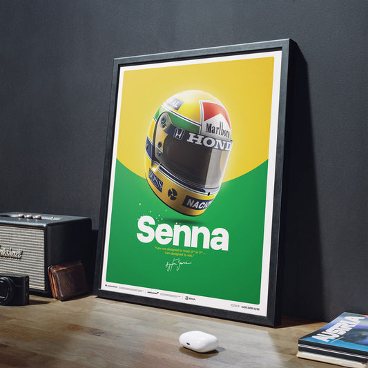 [Pre-Order] McLaren Honda MP4/4 Ayrton Senna San Marino GP Helmet Poster