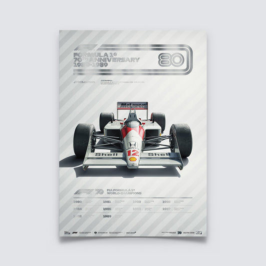 [Pre-Order] Formula 1® Decades: 80's McLaren MP4/4 Ayrton Senna Collectors Poster