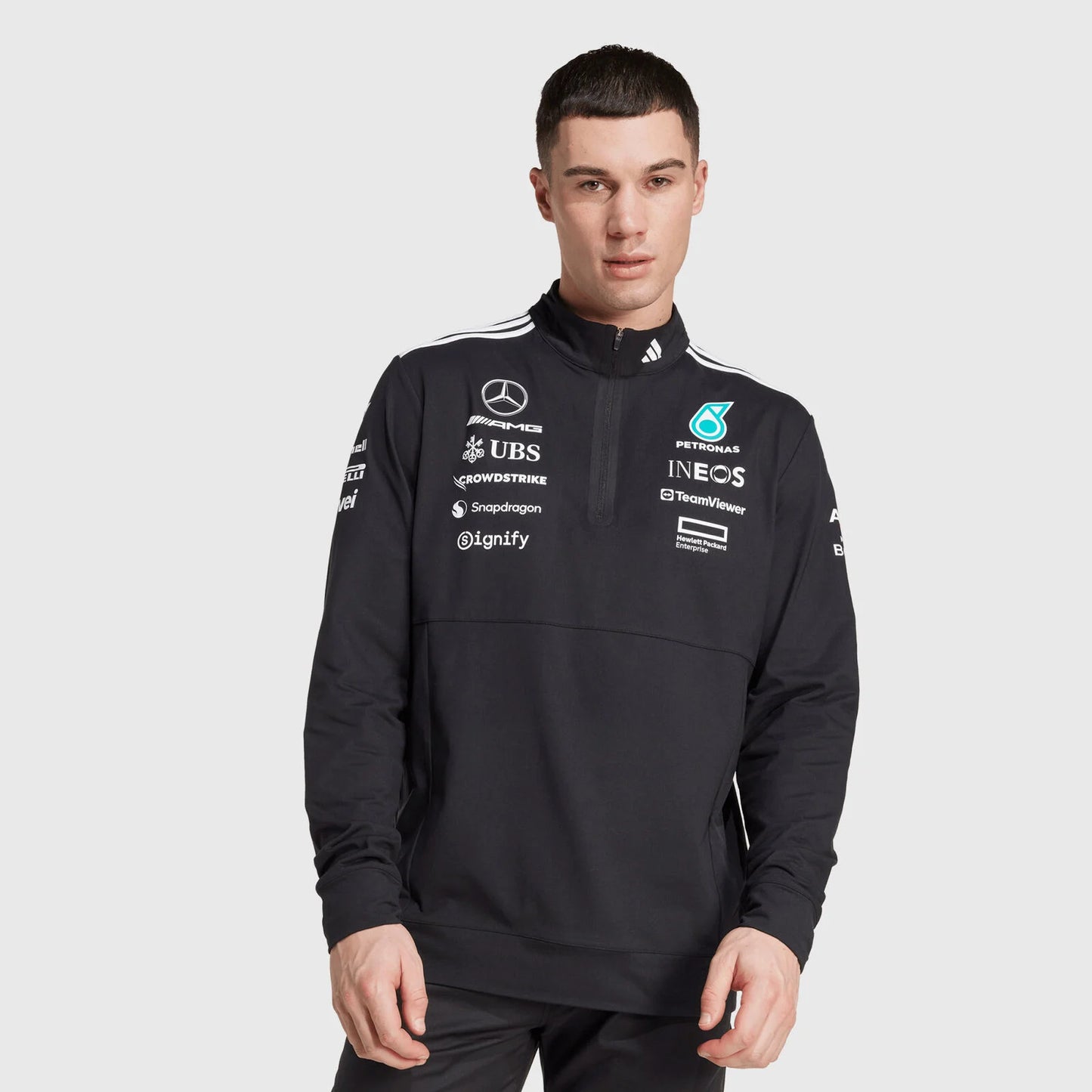 [Pre-Order] Mercedes-AMG F1 2025 Adidas Team 1/4 Zip Sweatshirt