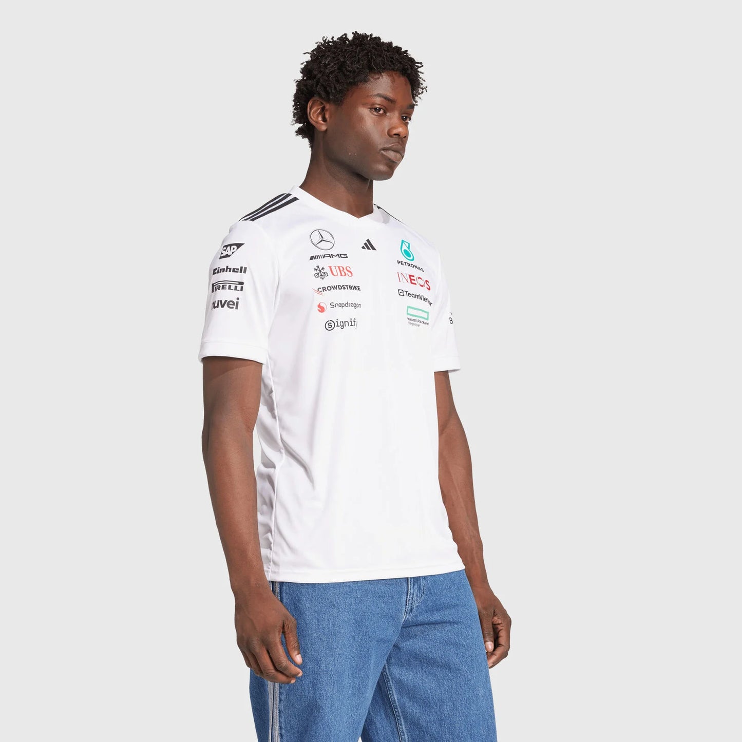 [Pre-Order] Mercedes-AMG F1 2025 Adidas Team T-Shirt - White