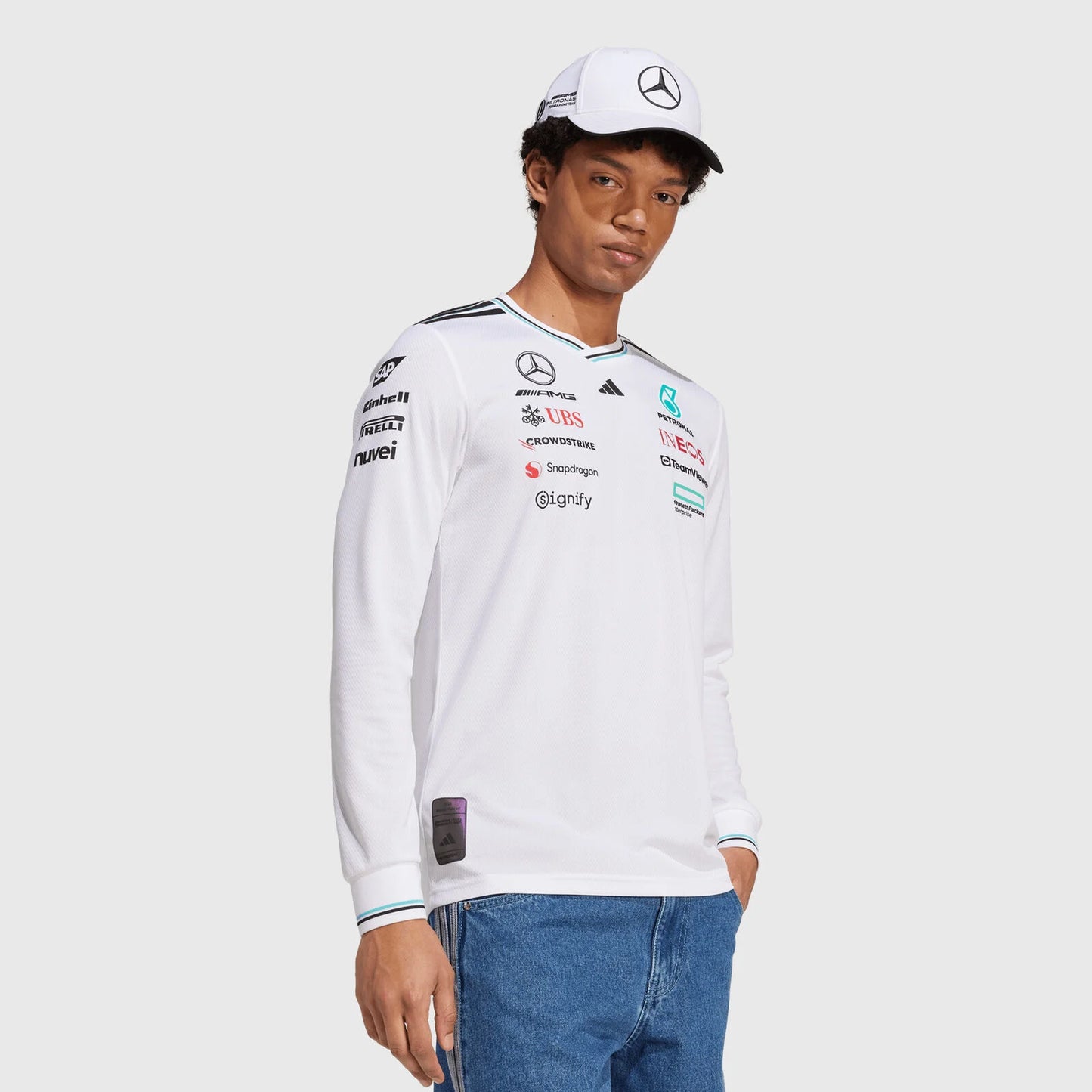 [Pre-Order] Mercedes-AMG F1 2025 Adidas Authentic Team Long Sleeve T-Shirt (2 Colours)