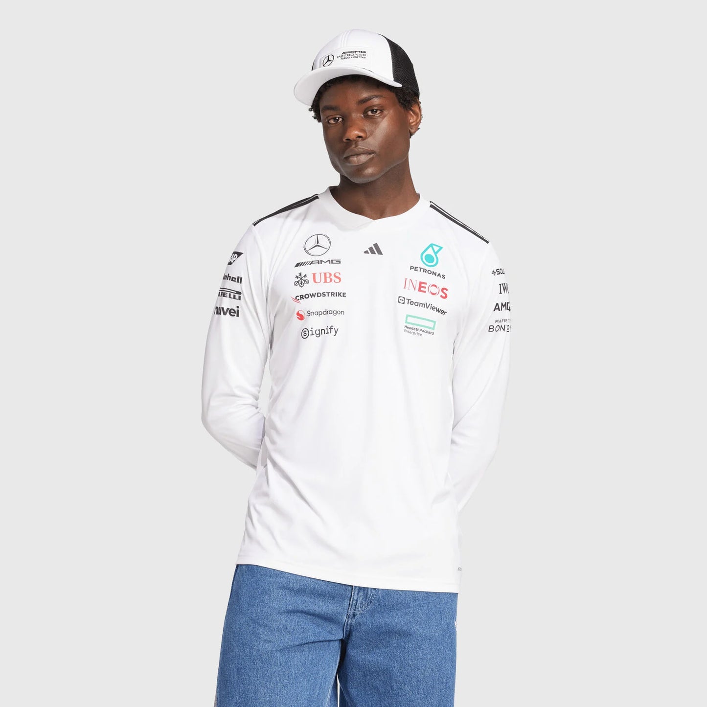 [Pre-Order] Mercedes-AMG F1 2025 Adidas Team Long Sleeve T-Shirt (2 Colours)