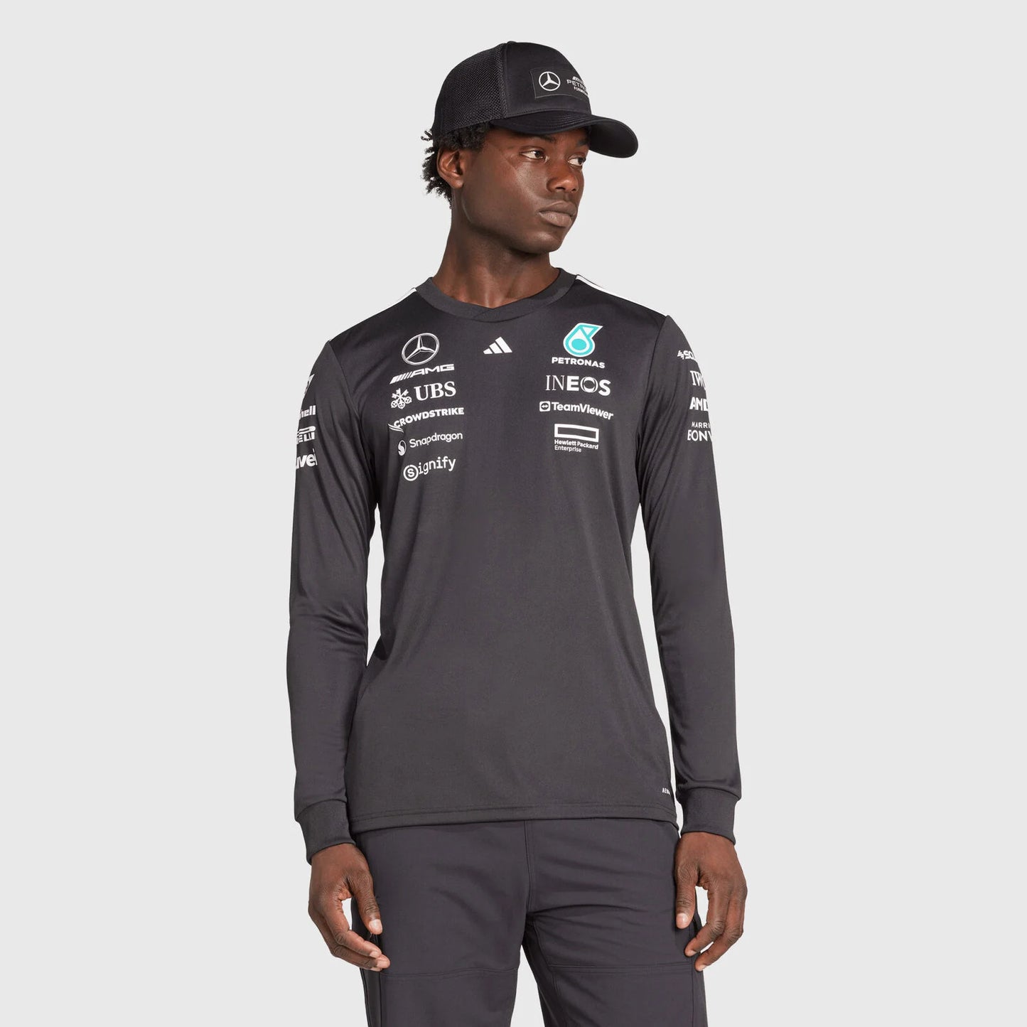 [Pre-Order] Mercedes-AMG F1 2025 Adidas Team Long Sleeve T-Shirt (2 Colours)