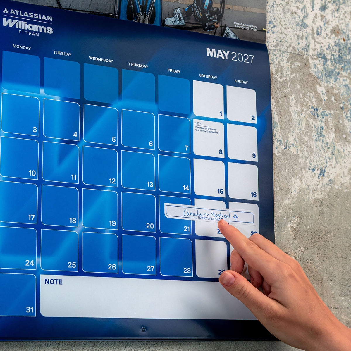 Williams Racing 2027 Team Calendar