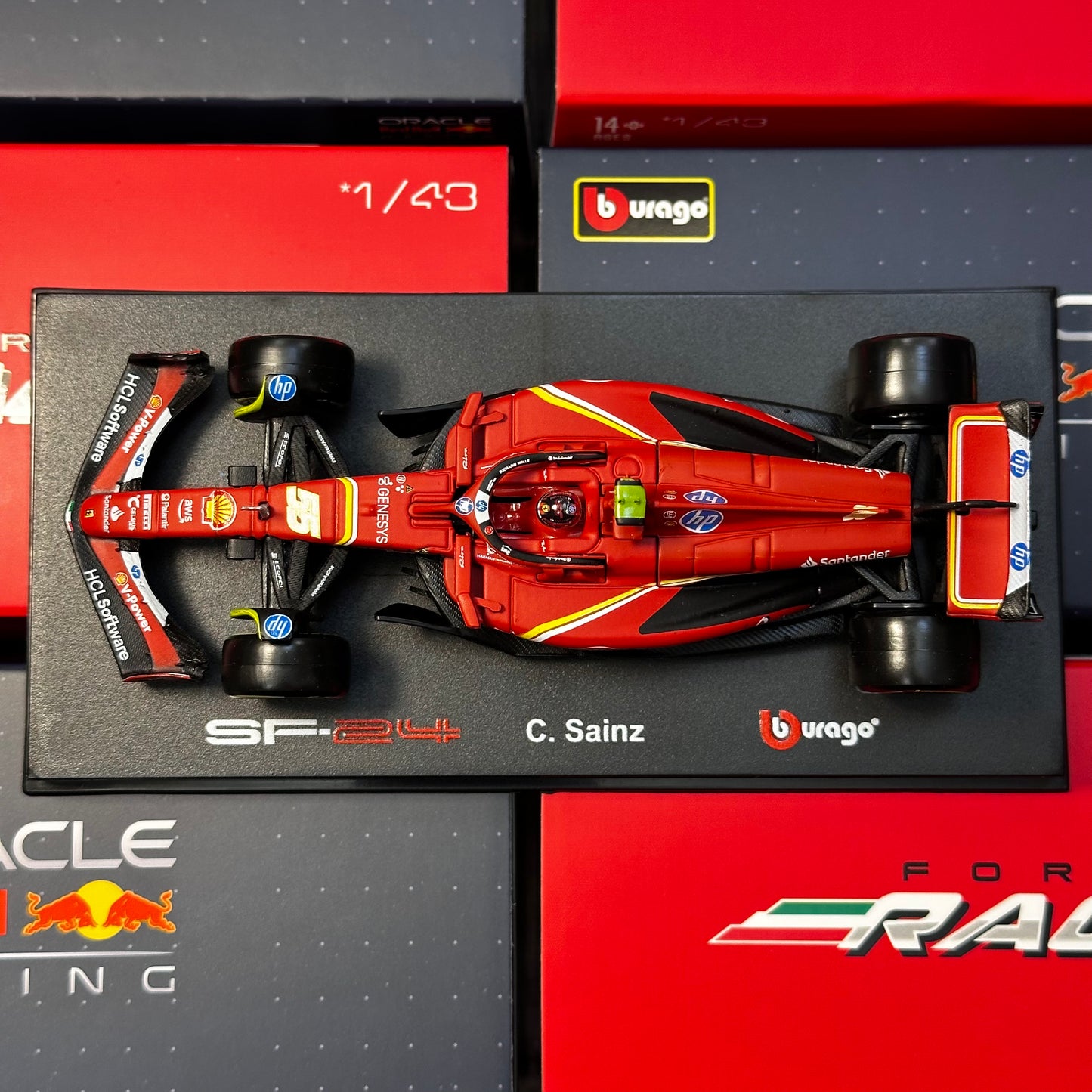 [In-Stock] Bburago 1:43 Scuderia Ferrari 2024 SF-24 with Acrylic Showcase