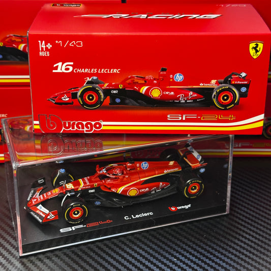 [In-Stock] Bburago 1:43 Scuderia Ferrari 2024 SF-24 with Acrylic Showcase