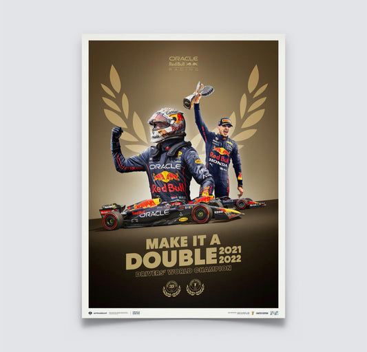 [Pre-Order] Oracle Red Bull Racing 2022 Max Verstappen Make it A Double Poster