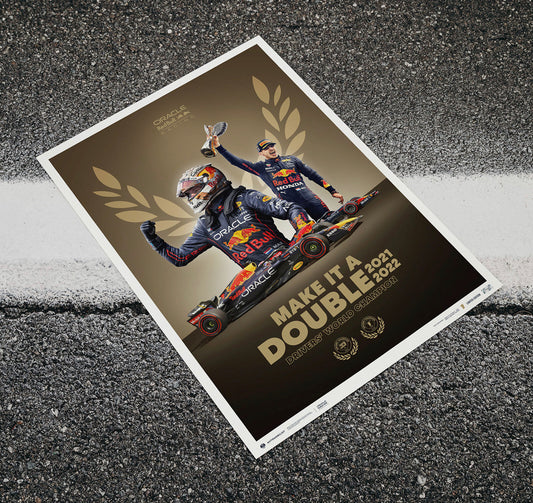 [Pre-Order] Oracle Red Bull Racing 2022 Max Verstappen Make it A Double Poster