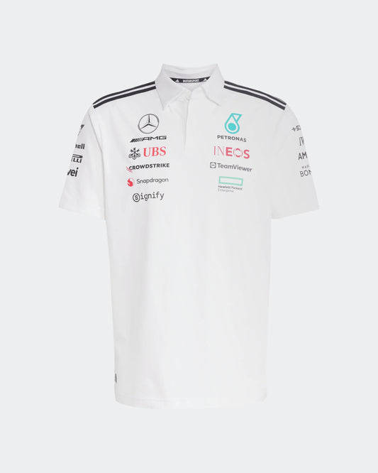 [Pre-Order] Mercedes-AMG F1 2025 Adidas Team Polo - White