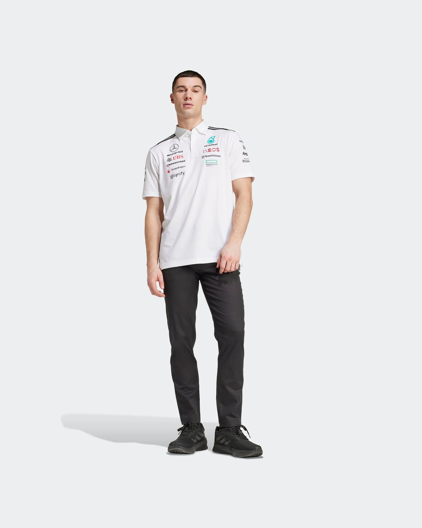 [Pre-Order] Mercedes-AMG F1 2025 Adidas Team Polo - White