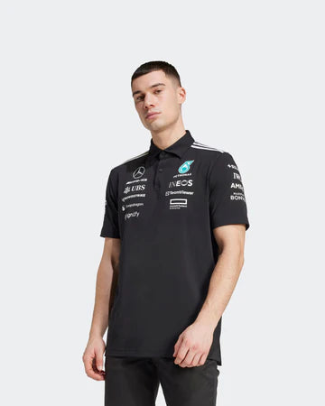 [Pre-Order] Mercedes-AMG F1 2025 Adidas Team Polo - Black