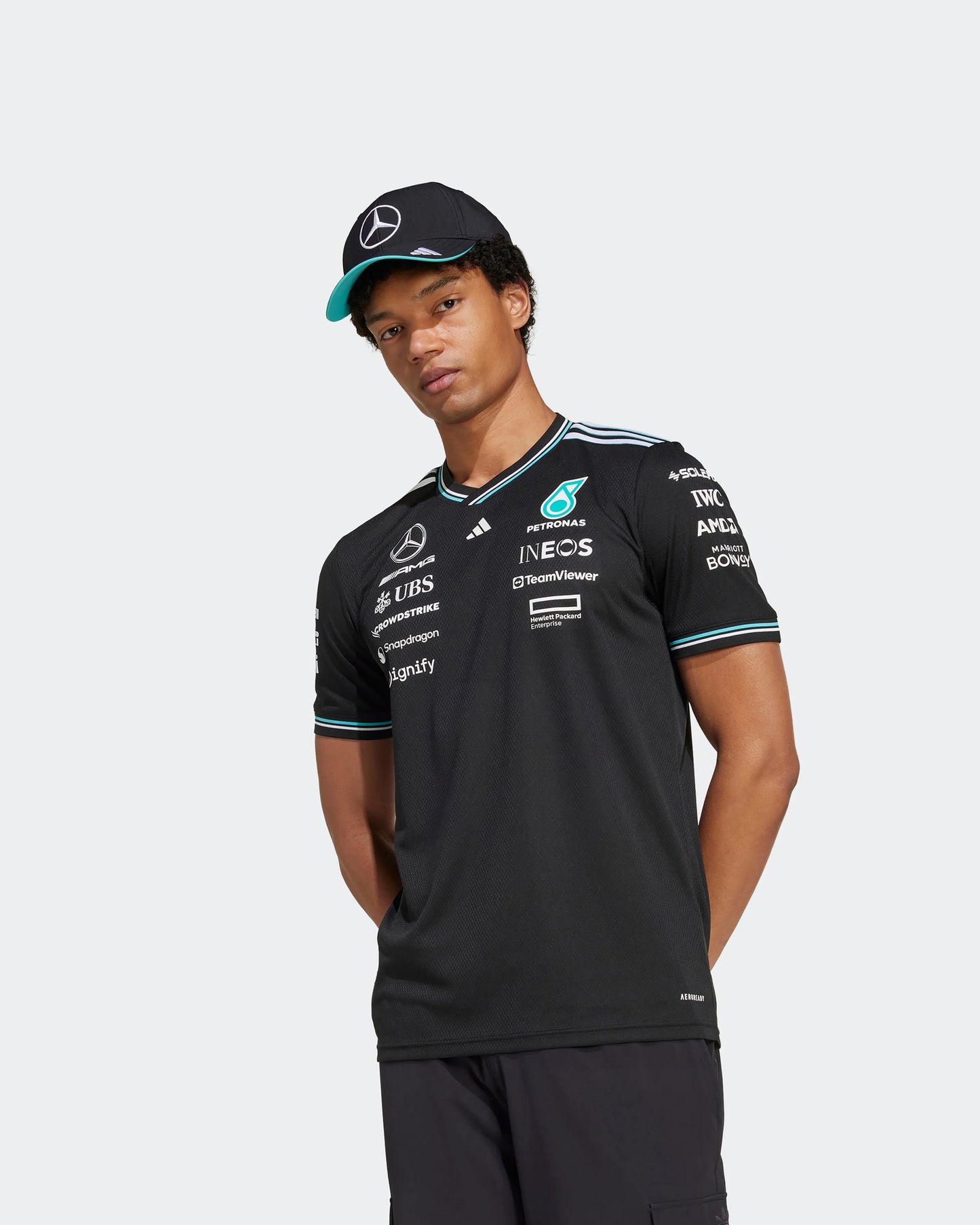 [Pre-Order] Mercedes-AMG F1 2025 Adidas Authentic Team T-Shirt - Black