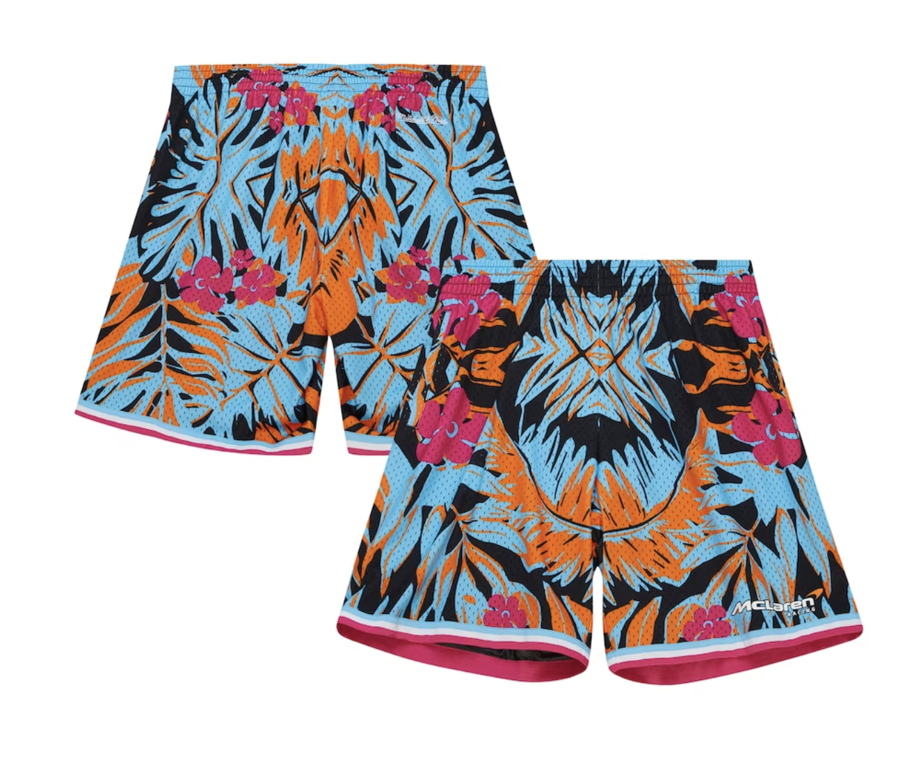 [Pre-Order] McLaren x Mitchell & Ness Miami GP 2023 Floral Basketball Shorts