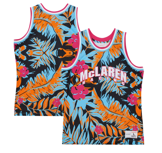 [Pre-Order] McLaren x Mitchell &amp; Ness Miami GP 2023 Floral Basketball Jersey