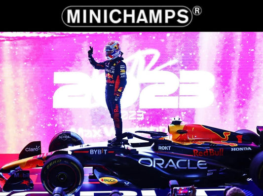 [Pre-Order] Minichamps Red Bull Racing 2023 RB19 Max Verstappen Qatar GP 2023 World Champion Car 1:43 | 1:18