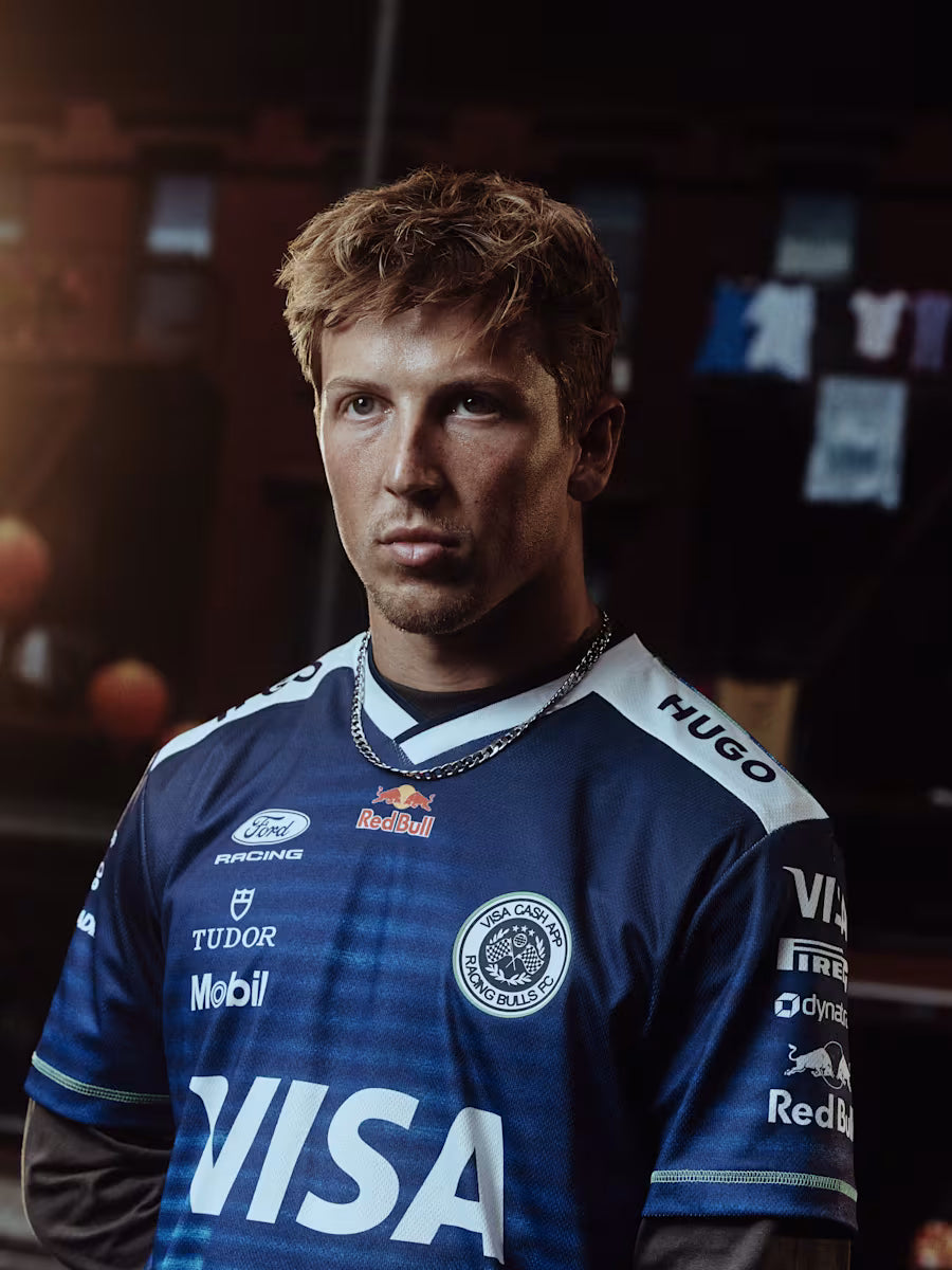[Pre-Order] VisaCashApp RB 2026 Liam Lawson Barcelona GP Football Jersey