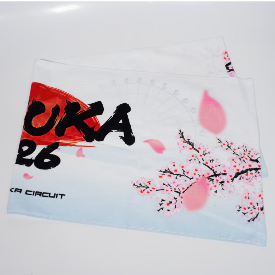 [Pre-Order] Suzuka Circuit 2026 Japanese GP Sakura Sports Towel - White [Suzuka Circuit Exclusive]
