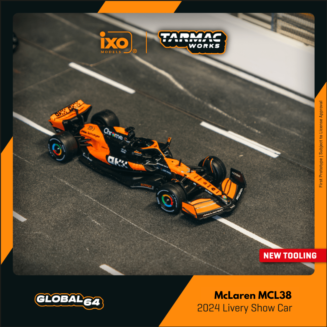 [Pre-Order] Tarmac 1:64 McLaren F1 2024 MCL38 Livery Showcar