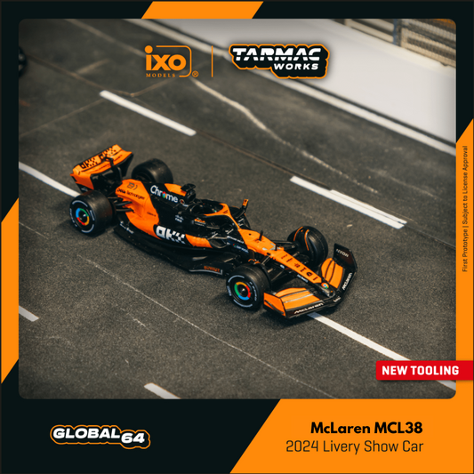 [Pre-Order] Tarmac 1:64 McLaren F1 2024 MCL38 Livery Showcar