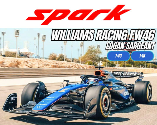 [Pre-Order] Spark 1:43 | 1:18 Willams Racing F1 2024 FW46 Alex Albon | Logon Sargeant