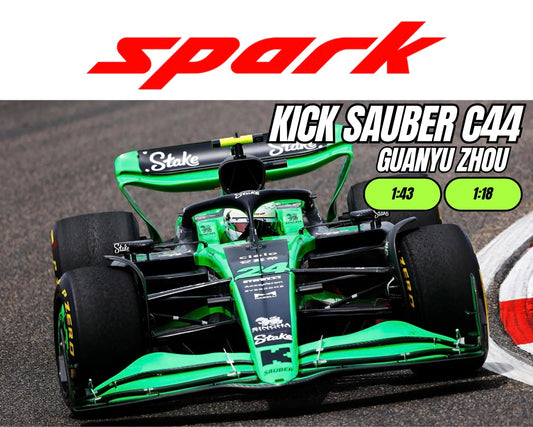 [Pre-Order] Spark 1:43 | 1:18 Kick Sauber Stake F1 2024 C44 Guanyu Zhou | Valtteri Bottas