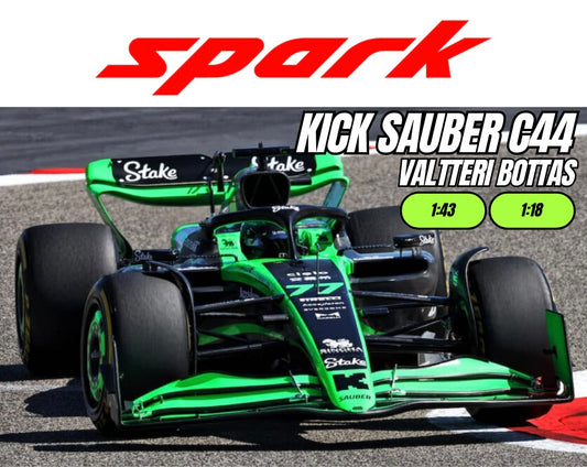 [Pre-Order] Spark 1:43 | 1:18 Kick Sauber Stake F1 2024 C44 Guanyu Zhou | Valtteri Bottas