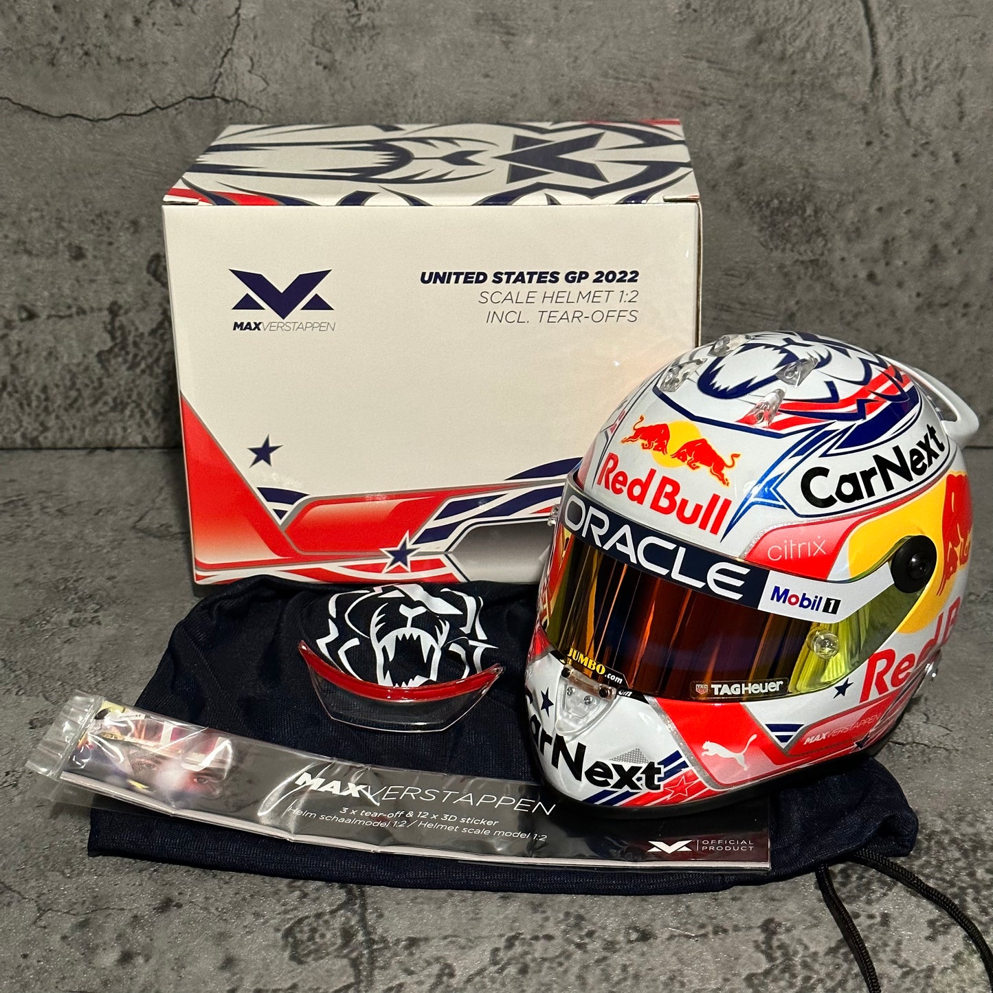 [Pre-Order] Schuberth Oracle Red Bull Racing Max Verstappen 1:2 Helmet US Austin GP 2022