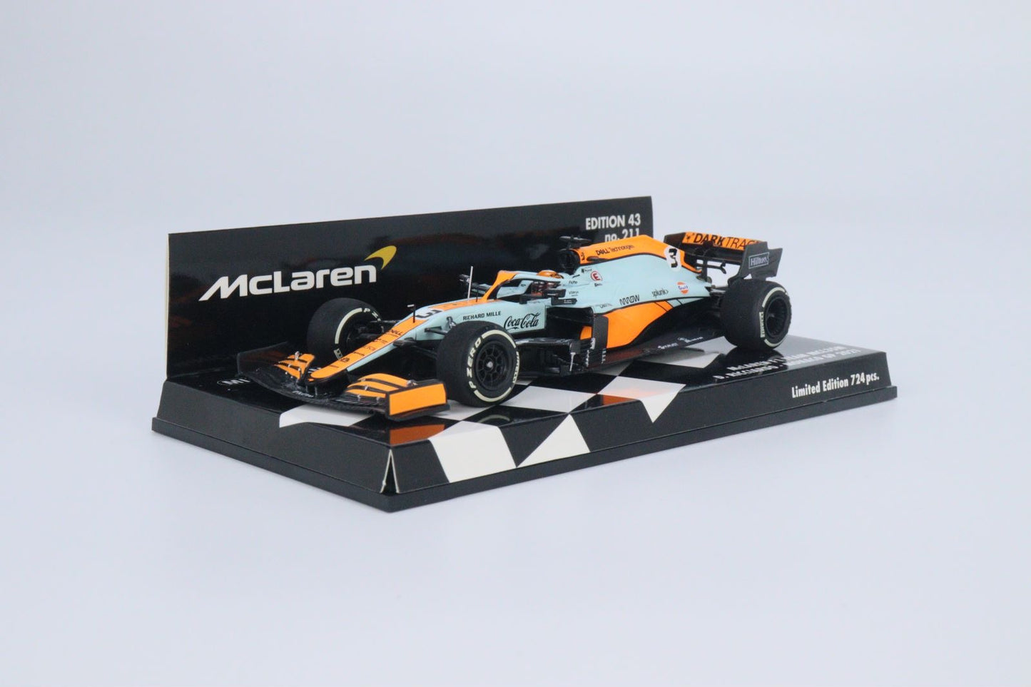 [PRE-ORDER] Minichamps 1:43 F1 (2021) McLaren MCL35M Monaco Grand Prix Gulf Special Livery