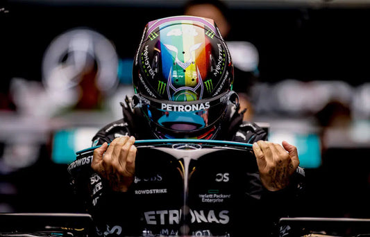 [Pre-Order] Mercedes-AMG Petronas Spark Lewis Hamilton Replica 1:5 Helmet Model Abu Dhabi GP 2021